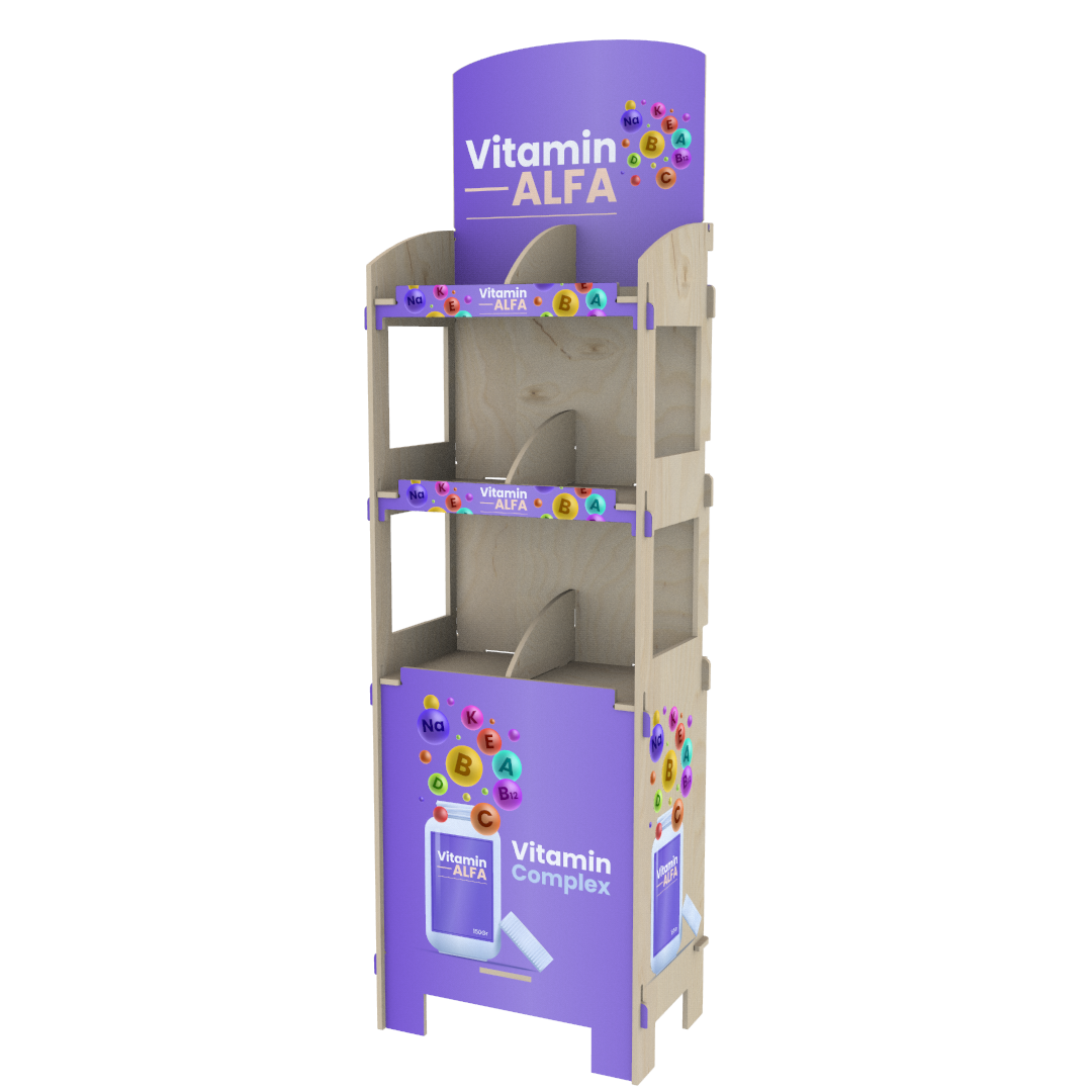 Orta Bölmeli Plywood Teşhir Standı (DIVIDER) - Görsel 5