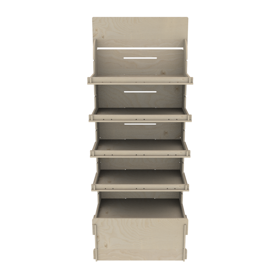 Raflı Modüler Plywood Teşhir Standı (MODULAR) - Görsel 4