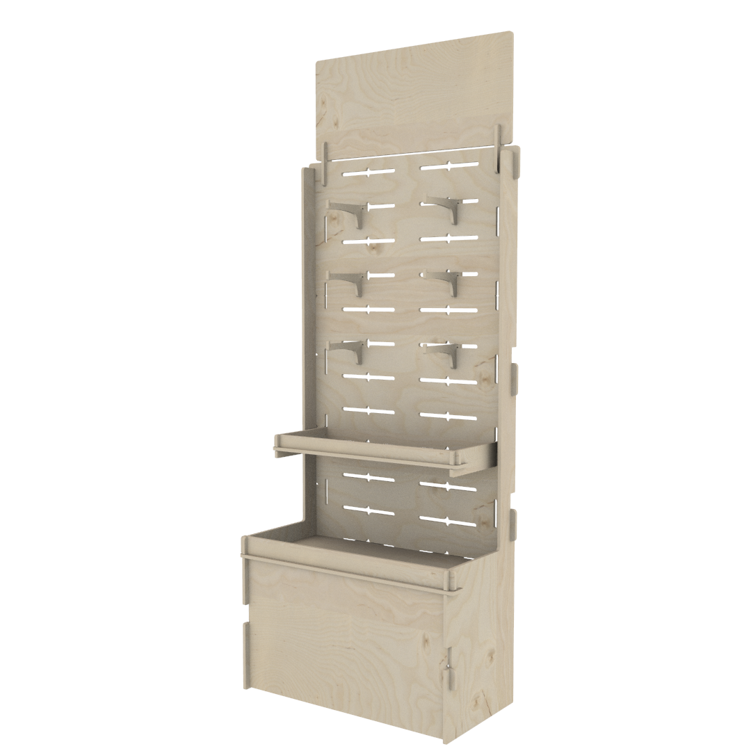 Yuvalı Panelli Plywood Teşhir Standı (SLOT) - Görsel 6