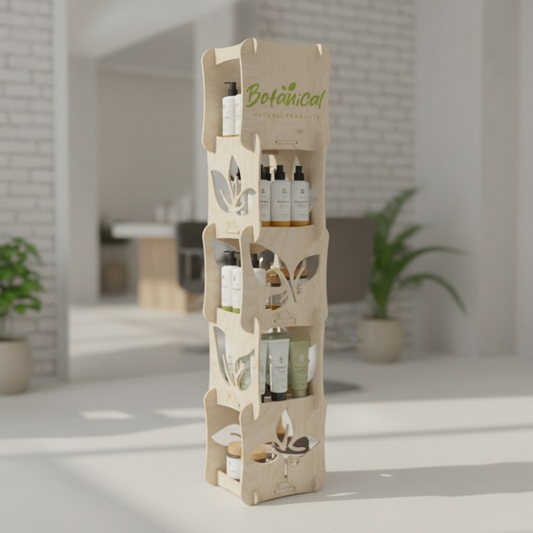 Yaprak Desenli Plywood Teşhir Standı (LEAF) - Görsel 8