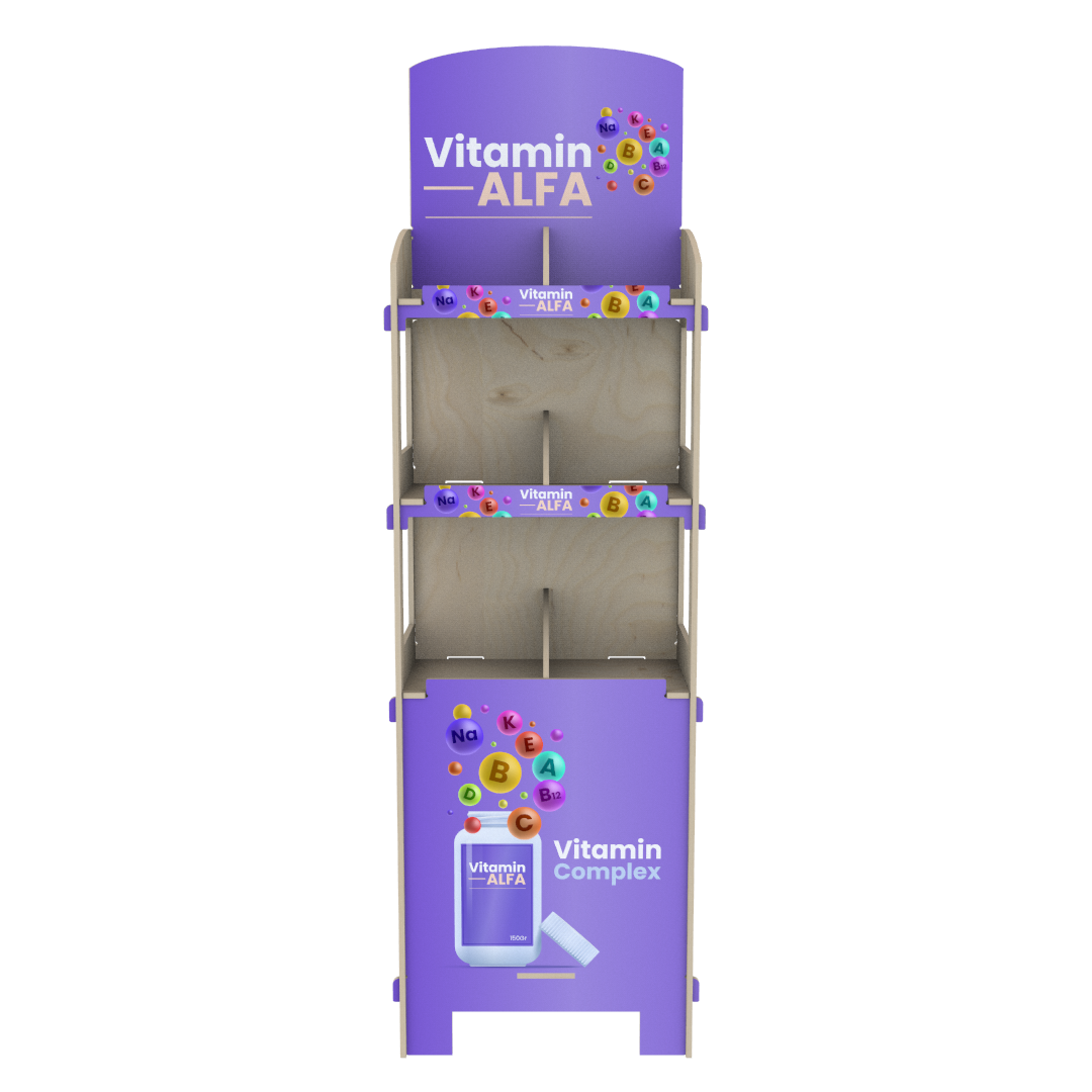 Orta Bölmeli Plywood Teşhir Standı (DIVIDER) - Görsel 4