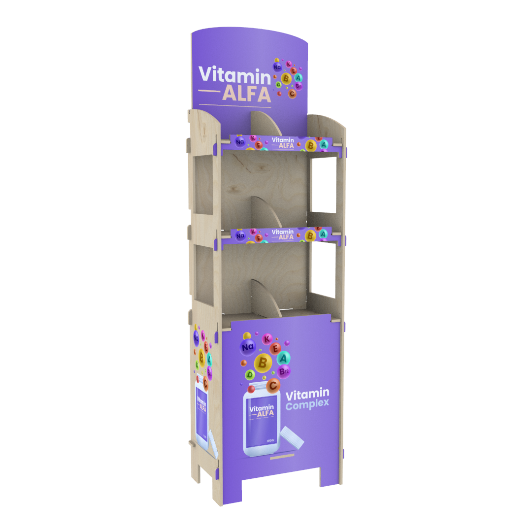Orta Bölmeli Plywood Teşhir Standı (DIVIDER)