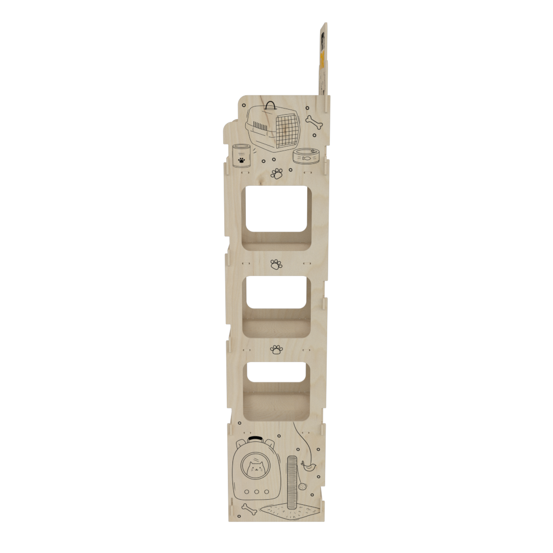 4 Raflı Açık Plywood Teşhir Standı (OPEN) - Görsel 7