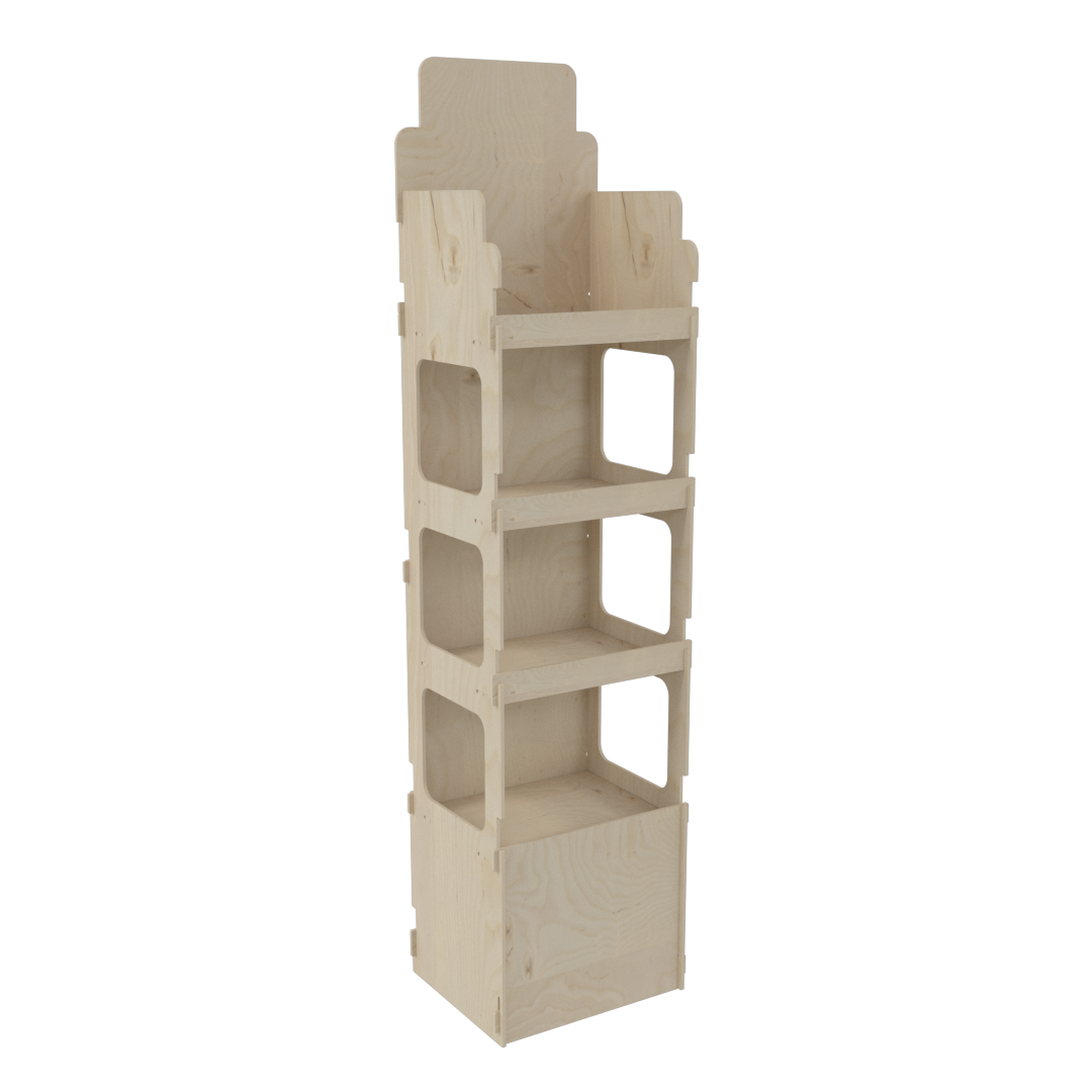 4 Raflı Açık Plywood Teşhir Standı (OPEN) - Görsel 2
