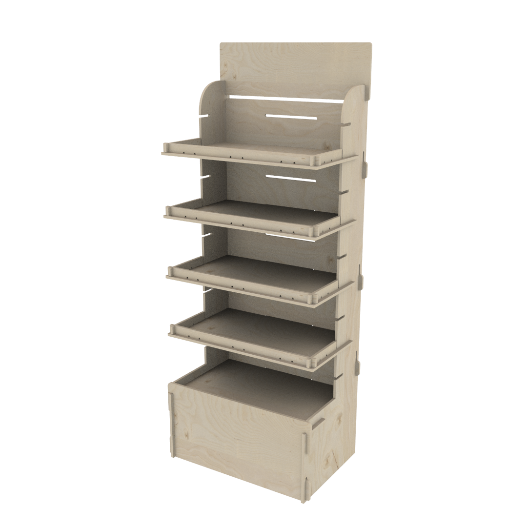 Raflı Modüler Plywood Teşhir Standı (MODULAR) - Görsel 5