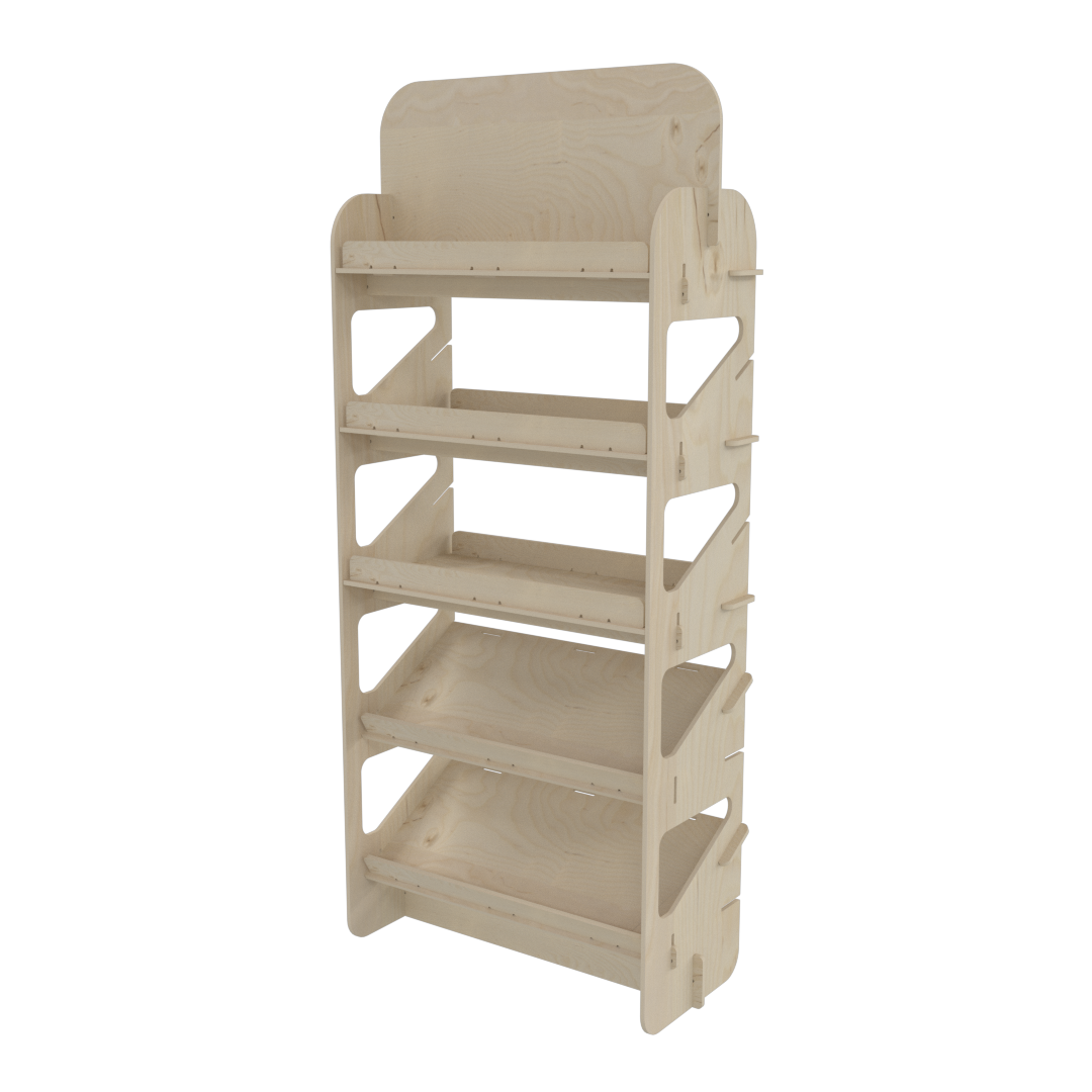Modüler Plywood Raflı Teşhir Ünitesi (SHELVE) - Görsel 6