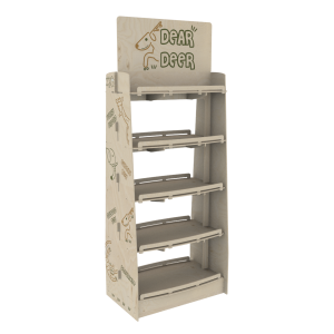 Çift Taraflı Oval Raflı Plywood Teşhir Standı (DOUBLE)