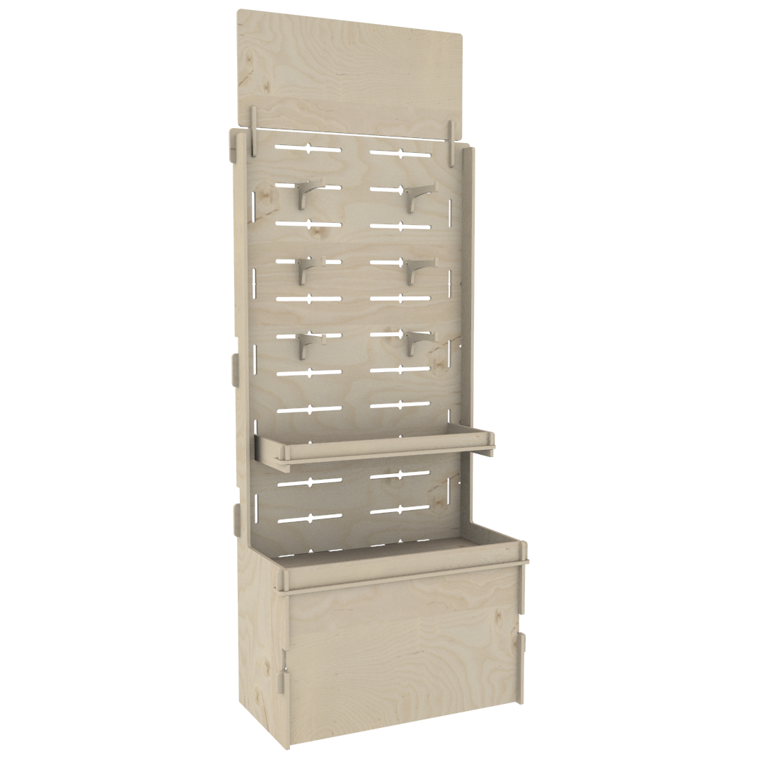 Yuvalı Panelli Plywood Teşhir Standı (SLOT) - Görsel 2