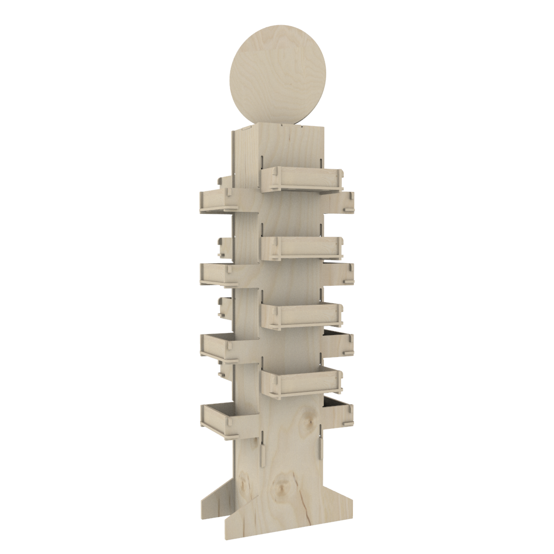 4 Yüzlü Plywood Teşhir Standı (SQUARE) - Görsel 2