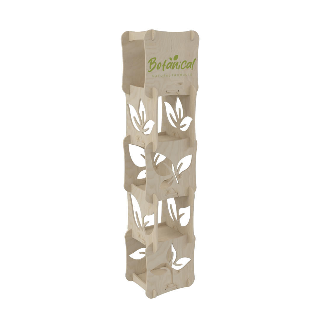 Yaprak Desenli Plywood Teşhir Standı (LEAF)