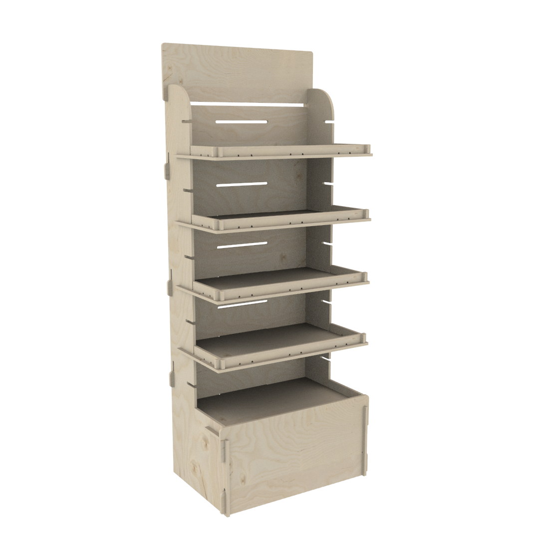 Raflı Modüler Plywood Teşhir Standı (MODULAR) - Görsel 2
