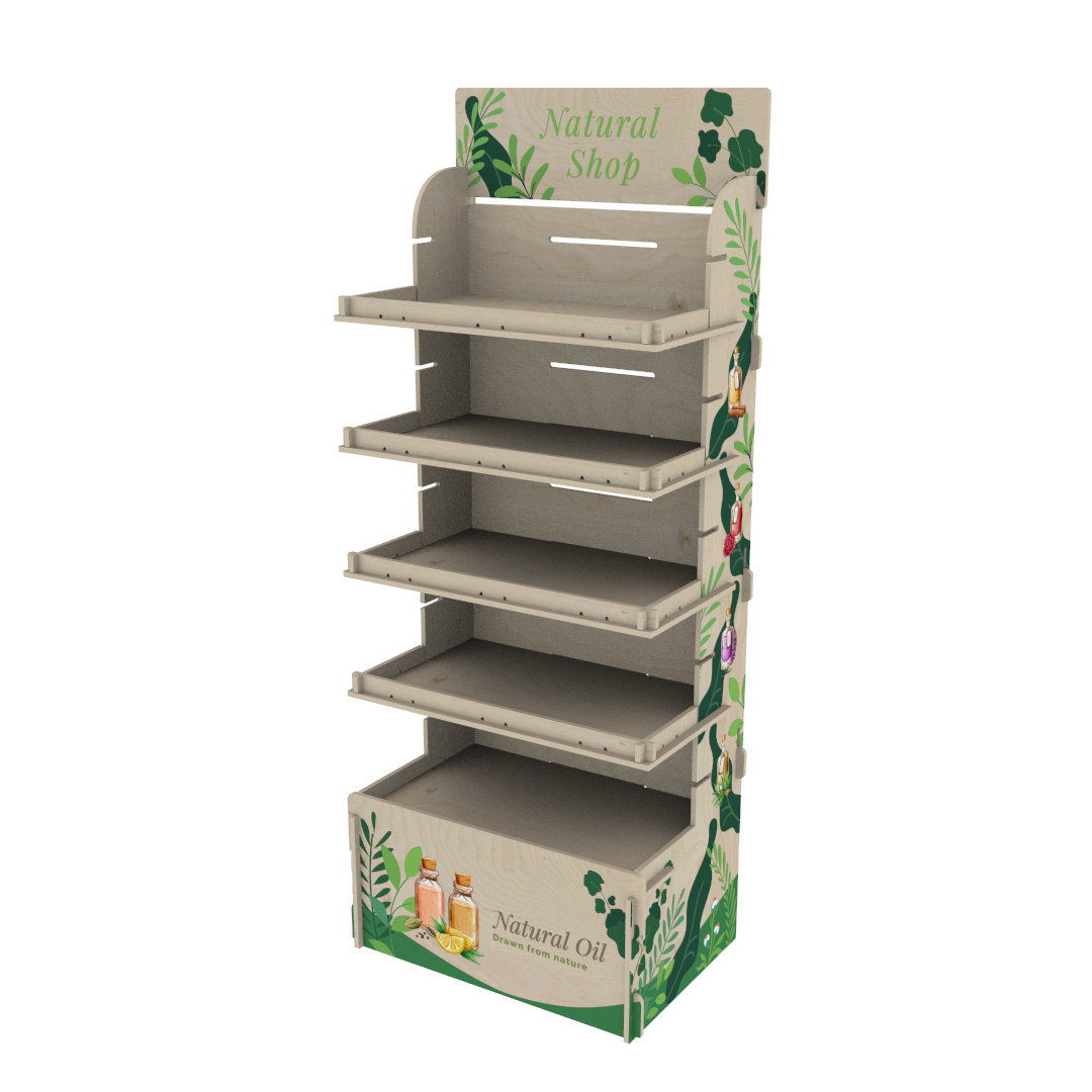 Raflı Modüler Plywood Teşhir Standı (MODULAR) - Görsel 6