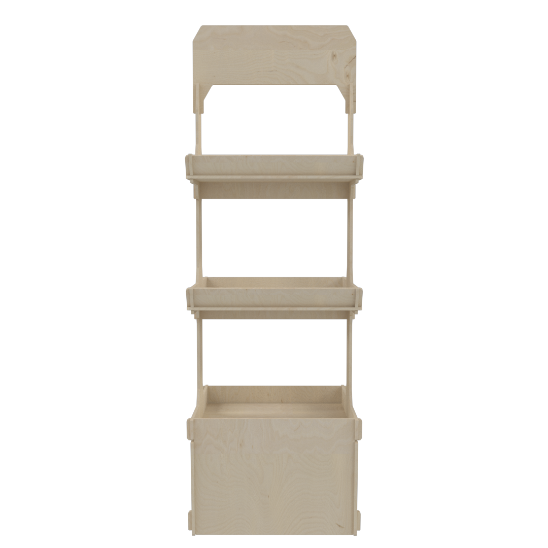Çift Taraflı 3 Raflı Plywood Teşhir Standı (ACCESS) - Görsel 4