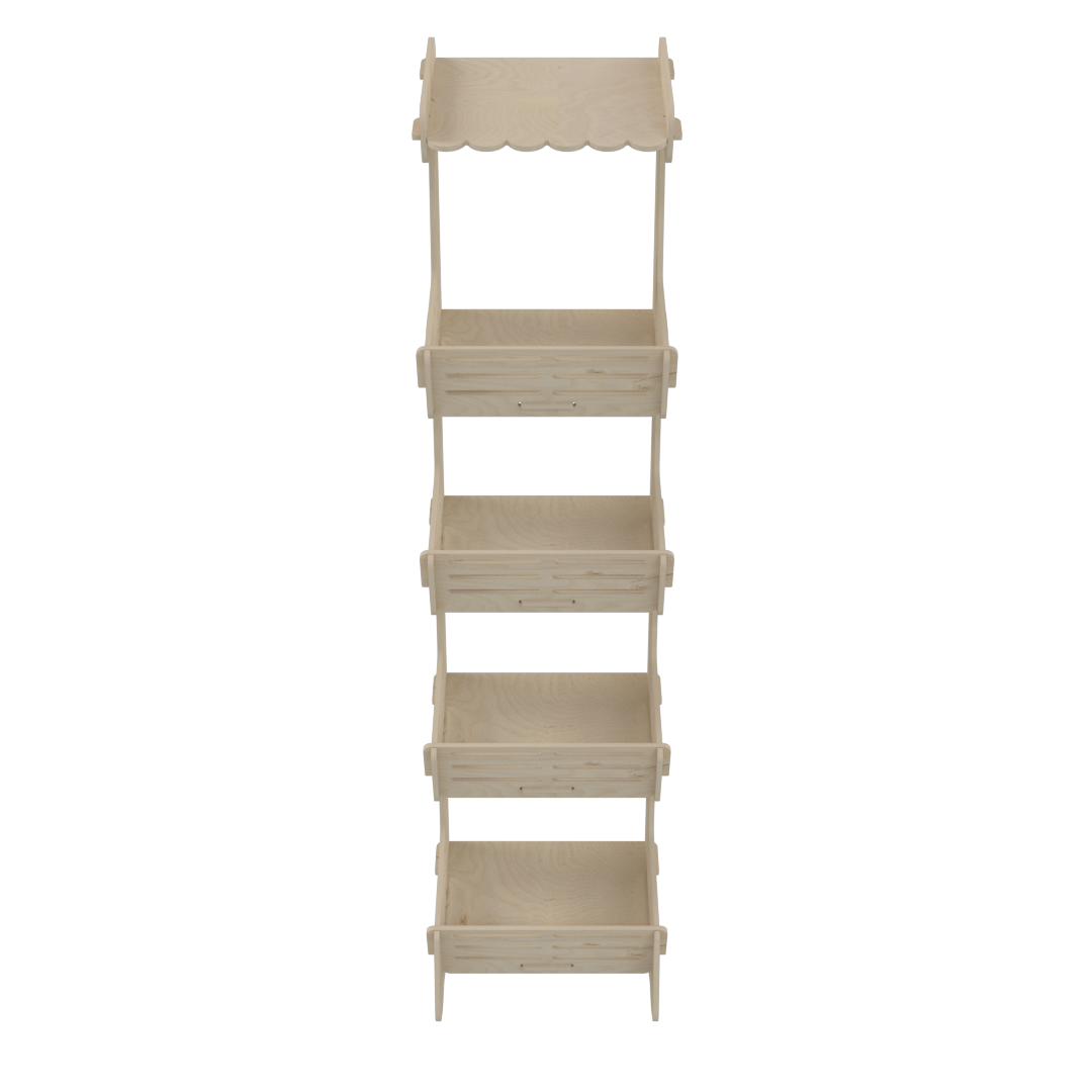 4 Öne Eğimli Raflı Plywood Teşhir Standı - Görsel 4