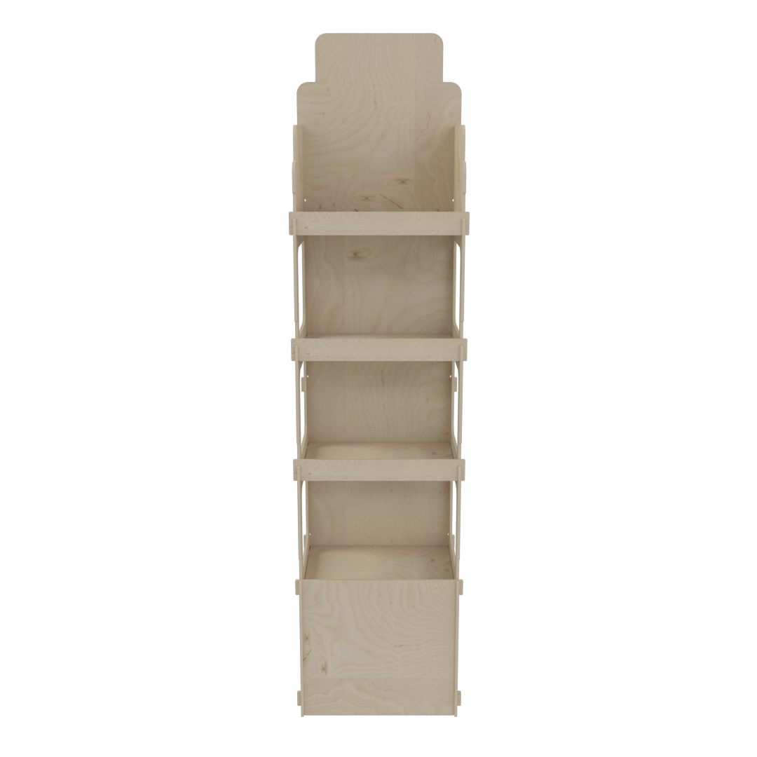 4 Raflı Açık Plywood Teşhir Standı (OPEN) - Görsel 4